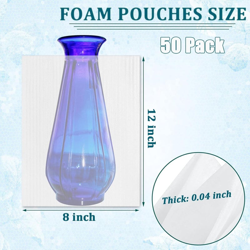 APOCHON 50 Pack Foam Pouches 8x12 Inch, Cushion Foam Pouches Protecting Mugs, Cups, Glasses, China and Dishes, Dishes Packing Supplies for Moving, Shipping and Storage, Packing Material for fragile items - Image 2